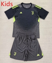 2025-2026 Juventus Goalkeeper Black Soccer kids Uniform-AY