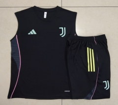2025-26 Juventus Black Thailand Soccer Vest Tracksuit Uniform-815