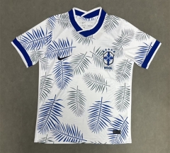 (S-4XL) 25-26 Leaves Edition Brazil White&Blue Thailand Soccer Jersey AAA-2633