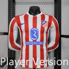Player Version 2025-26 Atletico Madrid Home Red&White LS Thailand Soccer Jersey AAA-888