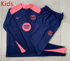 25-26 Barcelona Royal Blue Kid-Youth Soccer Tracksuit -815