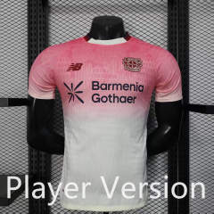 Player Version 25-26 Bayer 04 Leverkusen Away White&Pink Thailand Soccer Jersey AAA-888