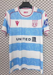 (S-4XL) 25-26 Wrexham 2nd Away Blue&White Thailand Soccer Jersey AAA-2044