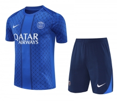 25-26 Paris SG Blue Thailand Training Soccer Uniform-418