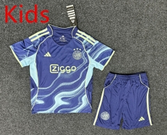 2025-2026 Ajax Away Blue Kid/Youth Soccer Uniform-GB
