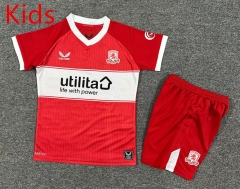 25-26 Middlesbrough Home Red&White Kids/Youth Soccer Uniform-7809