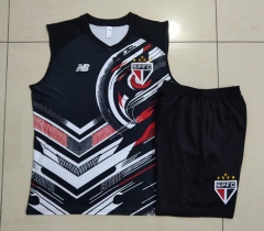 25-26 Sao Paulo Futebol Clube Black Inkjet Thailand Soccer Vest Tracksuit -815