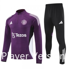 Player Version 2025-2026 Manchester United Purple Thailand Soccer Tracksuit-4627