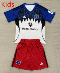 2025-2026 Hamburger SV Home White&Blue Kids/Youth Soccer Uniform-AY