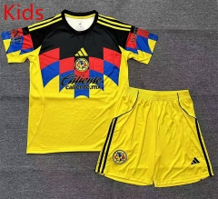 2025-2026 Club America Home Yellow Kids/Youth Soccer Uniform-4247