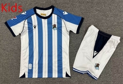 2025-2026 Real Sociedad Home Blue&White Kids/Youth Soccer Uniform-7809
