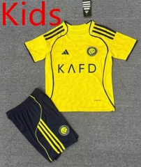 2025-2026 Al-Nassr FC Home Yellow Kids/Youth Soccer Unifrom-2483