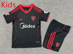 2025-2026 Sevilla 2nd Away Black Youth/Kids Soccer Uniform-7809
