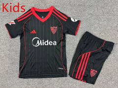 2025-2026 Sevilla 2nd Away Black Youth/Kids Soccer Uniform-7809