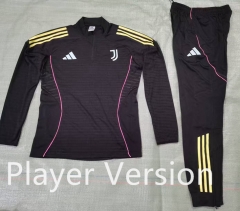 Player Version 2025-2026 Juventus Black Thailand Soccer Tracksuit Uniform-7411