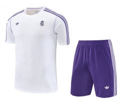 2025-2026 Real Madrid White&Purple Thailand Training Soccer Uniform-418