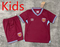 (Red Shorts) 2025-2026 West Ham United Home Red Kids/Youth Soccer Uniform-7209
