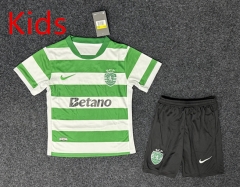 25-26 Sporting Lisbon Clube de Portugal Home White&Green Kid/Youth Soccer Uniform-GB