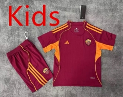 Without Chest Ad 2025-2026 Roma Home Red Kids/Youth Soccer Uniform-7209