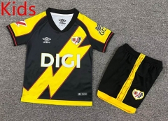 2025-2026 Rayo Vallecano 2nd Away Yellow&Black Kids/Youth Soccer Unifrom-7209