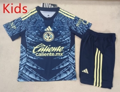 2025-2026 Correct Version Club America Away Blue Kids/Youth Soccer Uniform-507