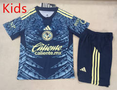 2025-2026 Correct Version Club America Away Blue Kids/Youth Soccer Uniform-507
