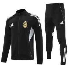 25-26 Argentina Black Thailand Soccer Jacket Uniform-4627