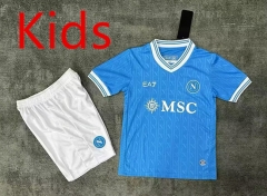 2025-2026 Napoli Home Blue Kids/Youth Soccer Uniform-7209