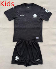 25-26 Wolverhampton Wanderers Goalkeeper Black Kid/Youth Soccer Uniform-AY