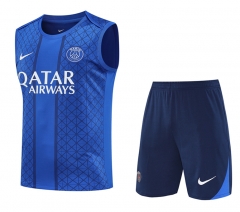 25-26 Paris SG Blue Thailand Training Soccer Vest Uniform-418