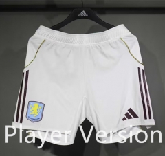 (S-3XL) Player Version 25-26 Aston Villa White Thailand Soccer Shorts-4563