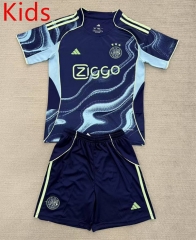 25-26 Ajax Away Blue Kid/Youth Soccer Uniform-AY