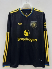 25-26 Manchester United 2nd Away Black LS Thailand Soccer Jersey AAA-422