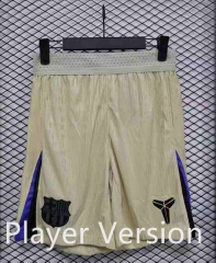 Player Version 2025-2026 Barcelona Away Light Yellow Thailand Soccer Shorts-888
