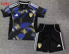 2025-2026 Leeds United 2nd Away Black Kids/Youth Soccer Uniform-7809