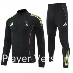 Player Version 2025-2026 Juventus Black Thailand Soccer Tracksuit Uniform-4627