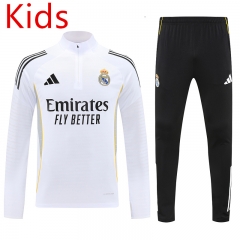 2025-26 Real Madrid White Kids/Youth Soccer Tracksuit-7411
