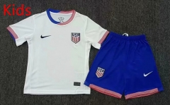25-26 USA Home White  Kids/Youth Soccer Unifrom-8430