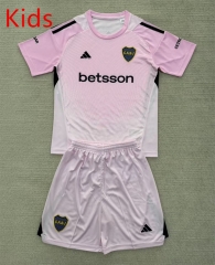 2025-26 Boca Juniors Goalkeeper Pink Kids/Youth Soccer Uniform-AY