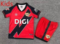 2025-2026 Rayo Vallecano Away Red&Black Kids/Youth Soccer Unifrom-7209