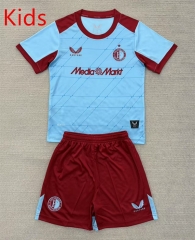 2025-2026 Feyenoord Rotterdam 2nd Away Blue Kids/Youth Soccer Uniform-AY
