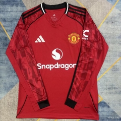 25-26 Manchester United Home Red LS Thailand Soccer Jersey AAA-422