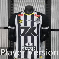 Player Version 2025-2026 With Sponsor Santos FC Black Thailand Soccer Jersey AAA-888
