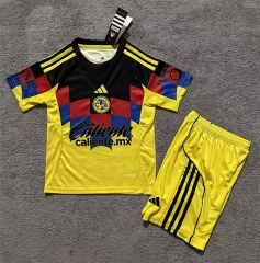 2025-26 Club America Home Yellow Soccer Uniform-2674