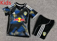 2025-2026 Leeds United Black&Blue Kids/Youth Soccer Uniform-7809