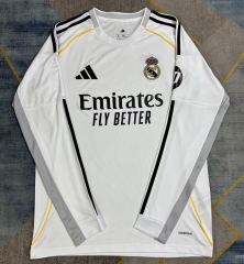 2025-2026 Correct Version Real Madrid Home White LS Thailand Soccer Jersey AAA-422