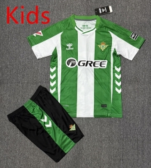 25-26 Real Betis Home White&Green Kids/Youth Soccer Uniform-4247