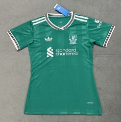2025-2026 Liverpool 2nd Away Green Women Thailand Soccer Jersey AAA-908