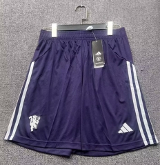 25-26 Manchester United Away Purple Thailand Soccer Shorts
