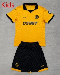 2025-2026 Wolverhampton Wanderers Home Yellow Kid/Youth Soccer Uniform-AY